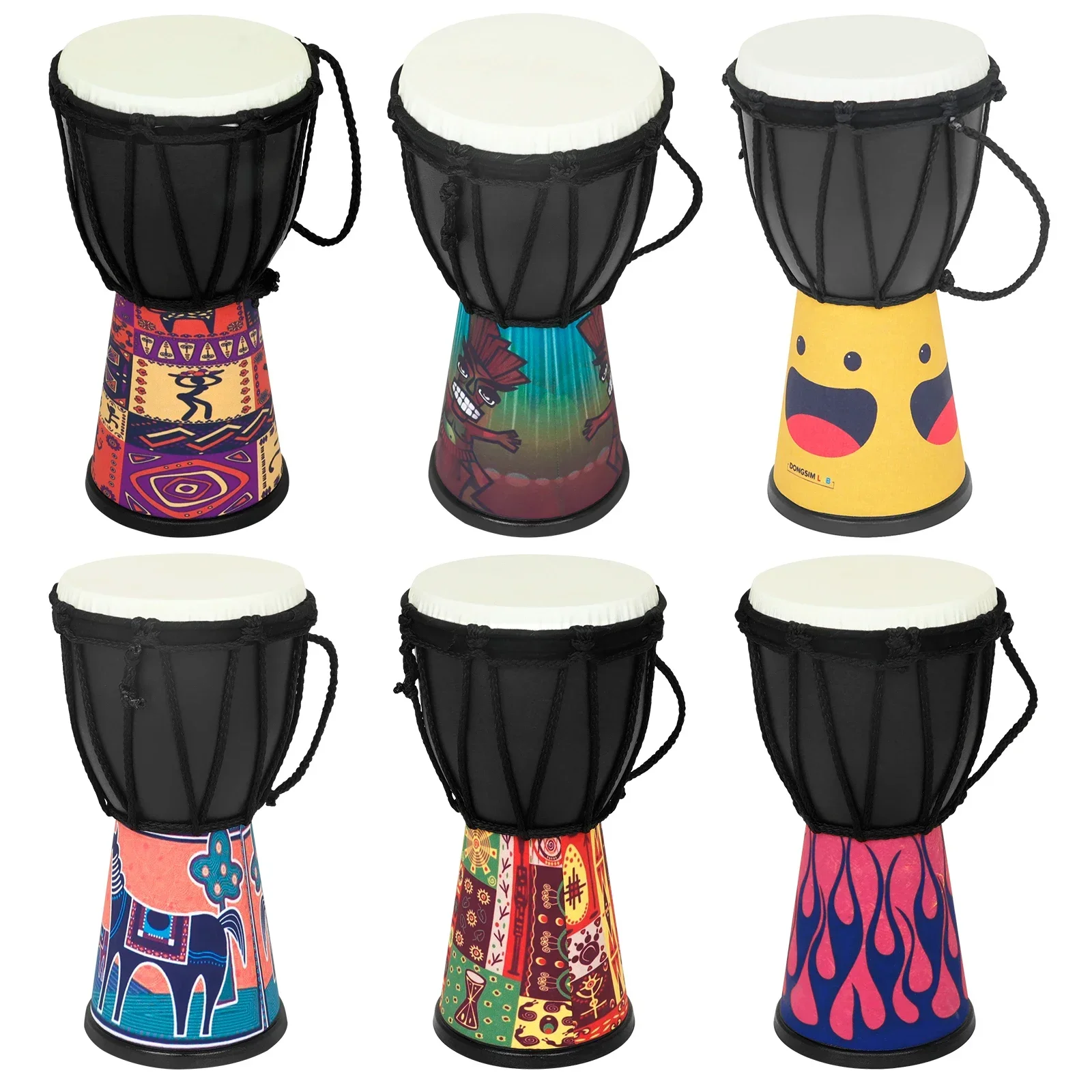 4 Inch African Drum Handmade Traditional African Hand Drum Colorful Djembe for Children Study musical percussion instruments,tongue drum,wooden hand drum