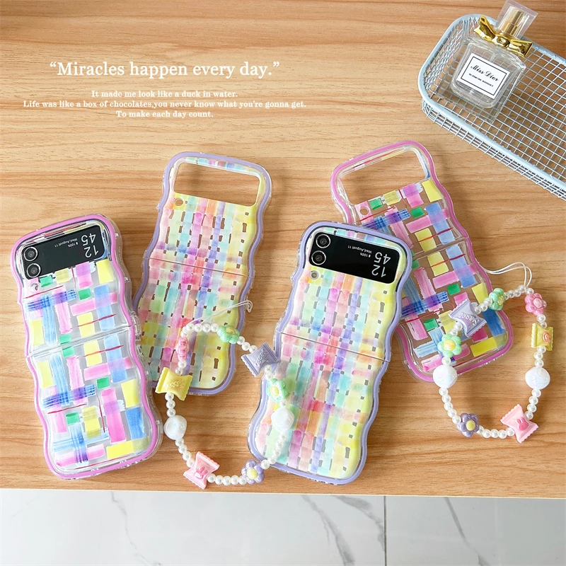 For Samsung Galaxy Z Flip 5 Flip 4 Flip3 Cute Pattern Soft