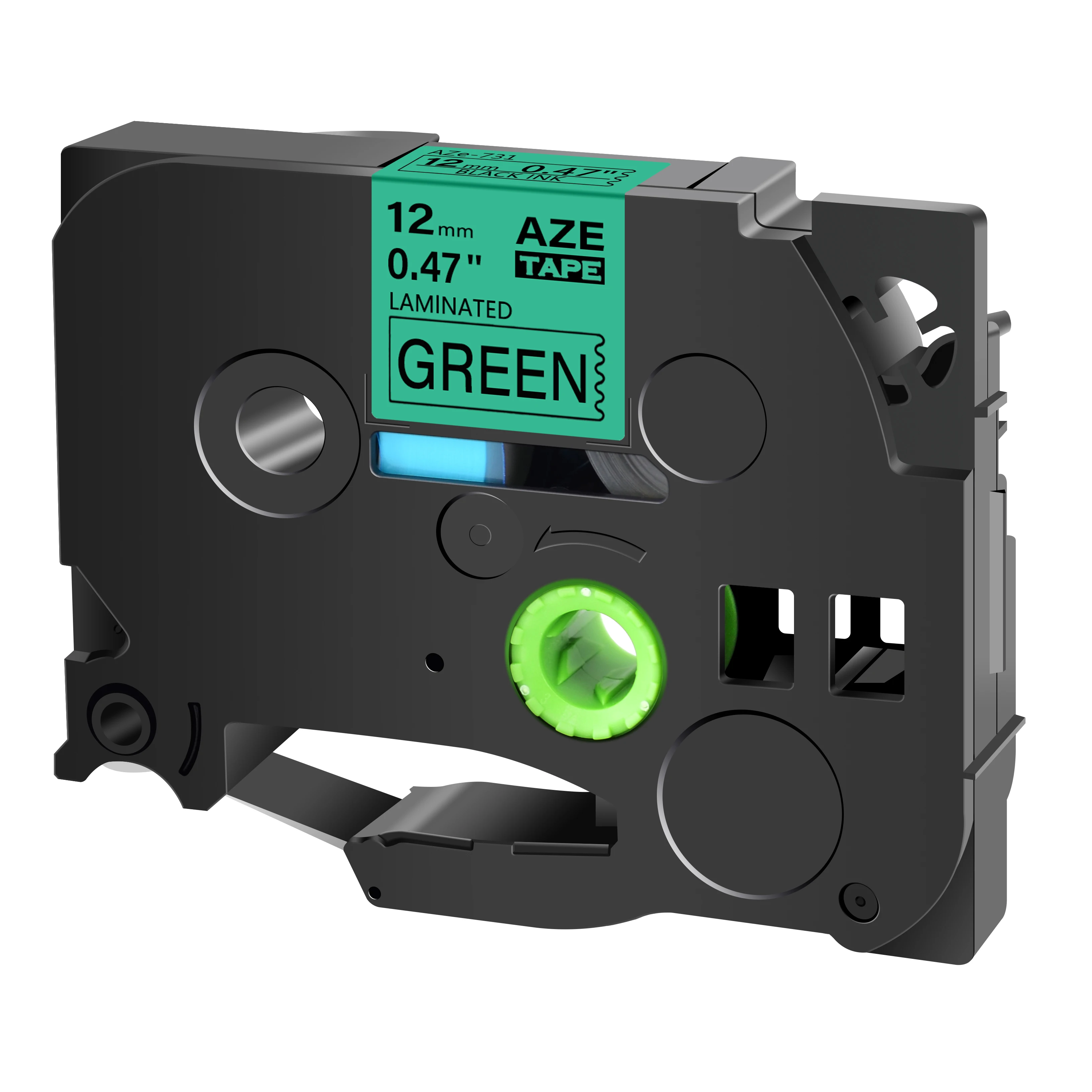 Versatile Black on White Labeling Tape for P-Touch Label Makers, 12mm Width