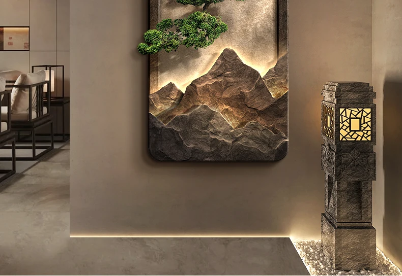 LED light Welcome Pine New Chinese Hallway Decorative Painting Corridor Hanging Painting Advanced Sense Entrance Door Mural Ligh LED light Welcome Pine New Chinese Hallway Decorative Painting Corridor Hanging Painting Advanced Sense Entrance Door Mural Ligh