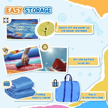 6-in-1 Inflatable Bounce House Outdoor Toy, Inflatable Water Slide for Kids 5