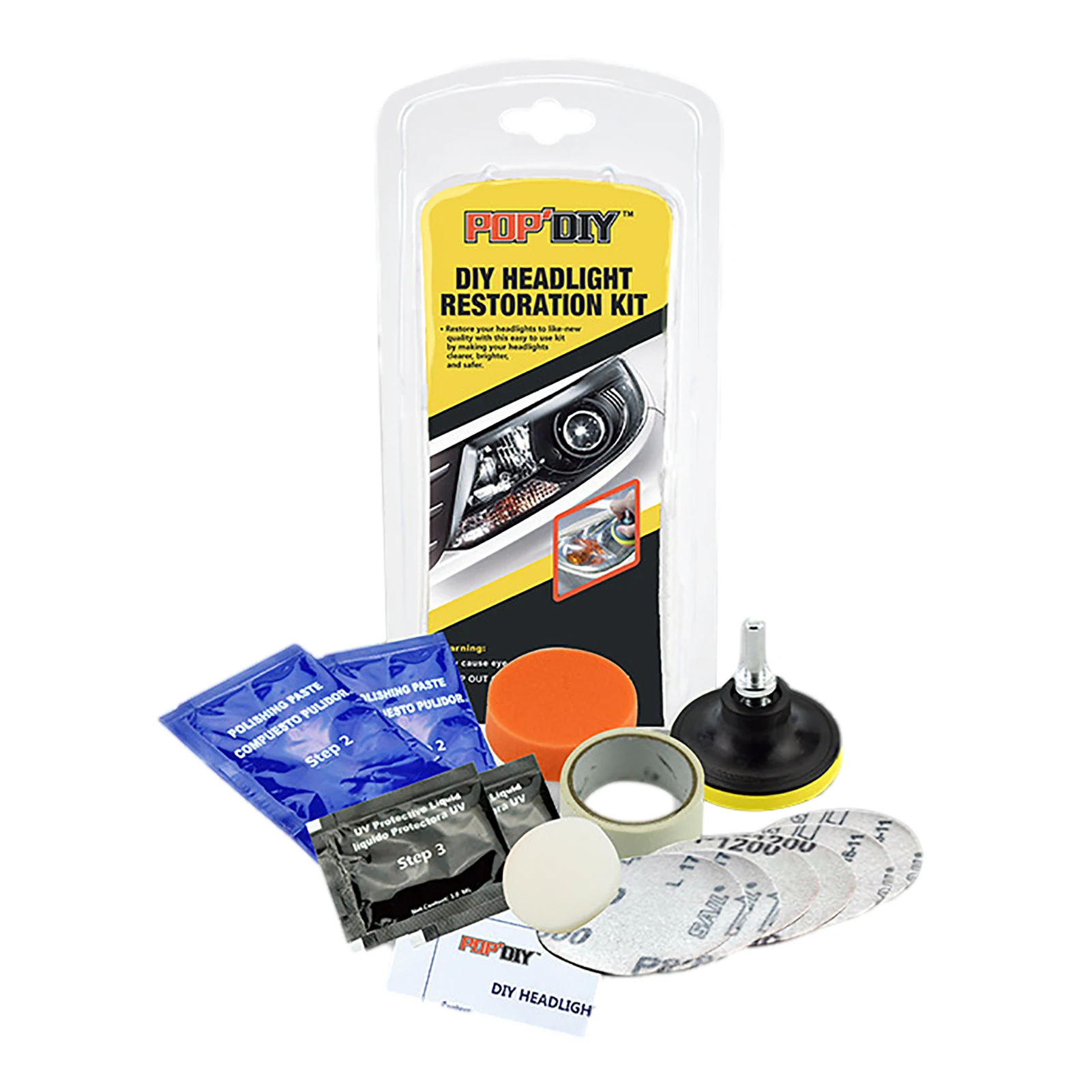 

Car Headlight Restoration Kit Headlamp Repair And Clean Kits Light Lens Polisher Cleaning Paste Refurbish Tool For Yellowing