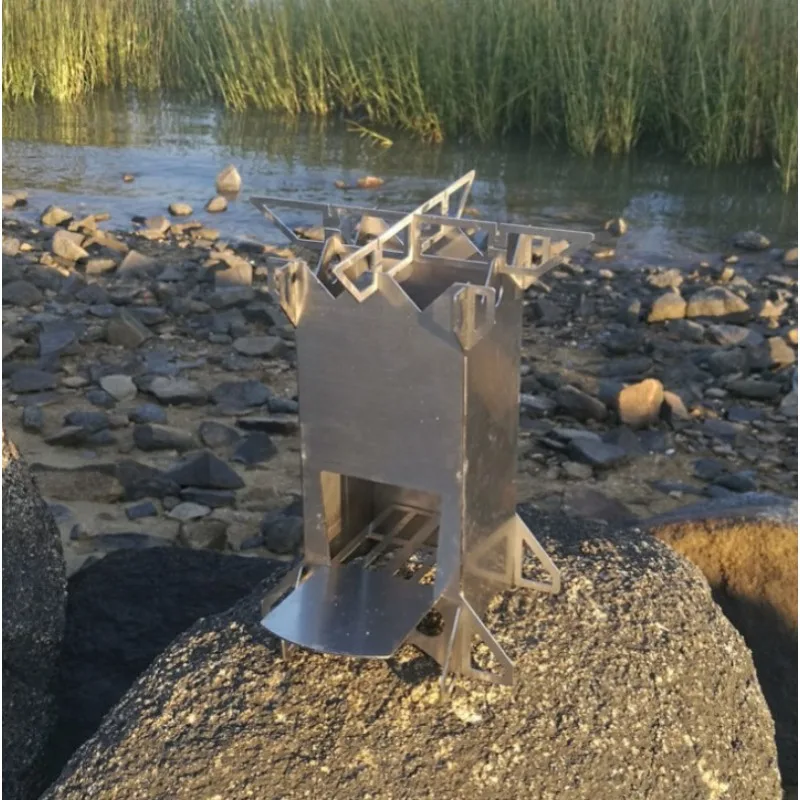 

Outdoor Barbecue Stainless Steel Camping Bonfire Stove Large Firewood Stove Portable Picnic Multifunction Tourist Utensils Tools