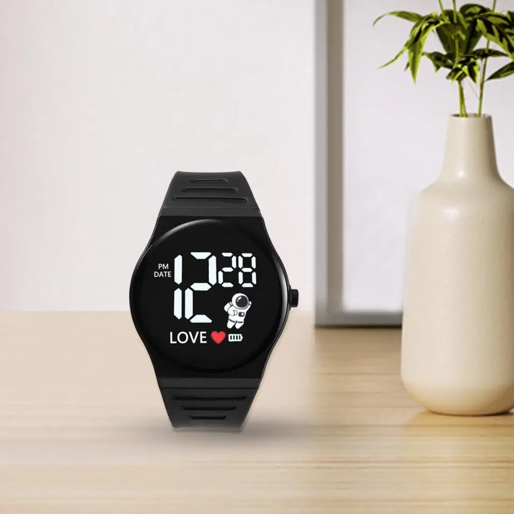 

Led Display Watch Adjustable Led Electronic Watch Spaceman Pattern Soft Silicone Strap for Men Women Girls Boys Sports Digital