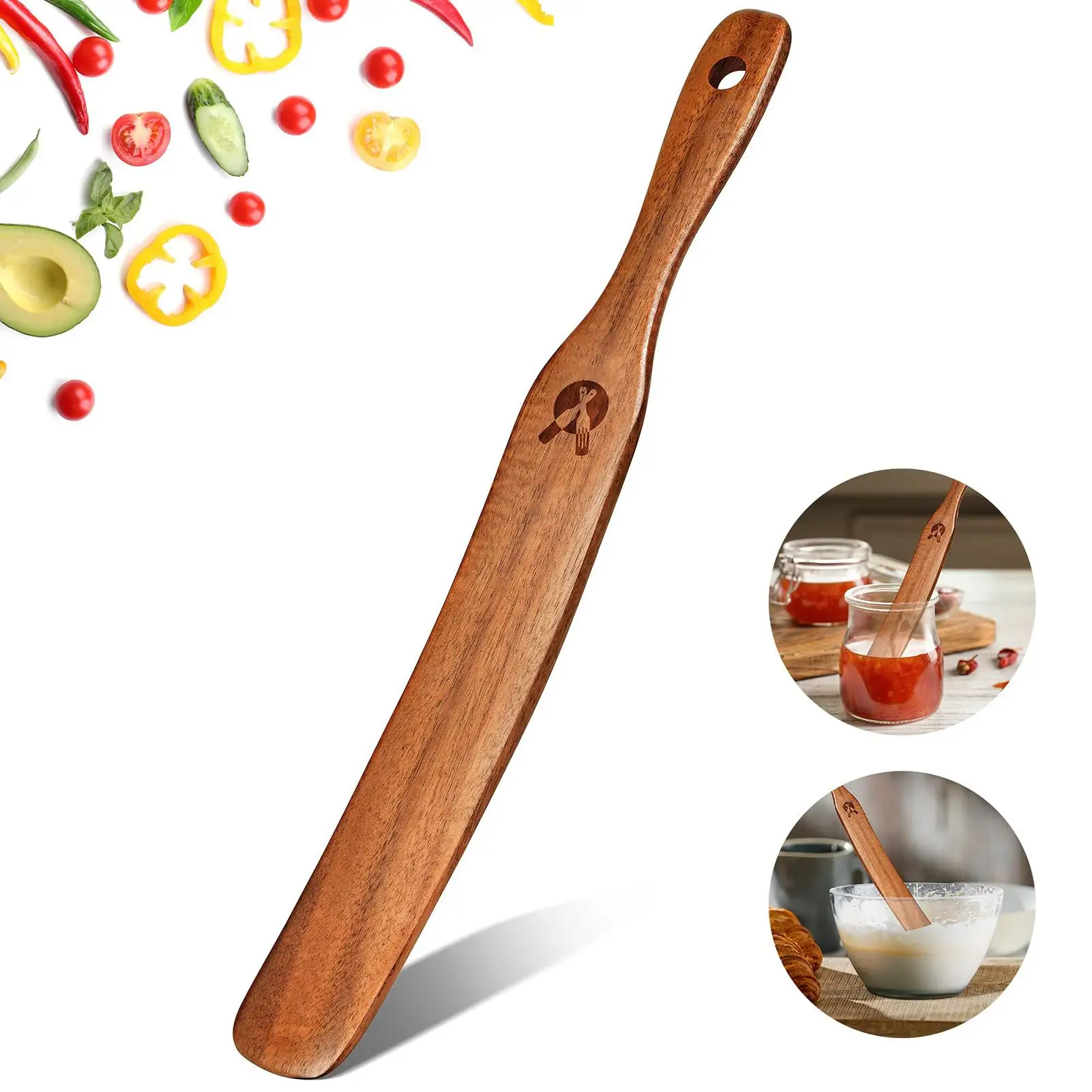 Bâtonnet mélangeur en bois, spatule fine pour pot, fouet à pain portable, spatule, bâtonnet mélangeur fin, ustensile pour la cuisson, le remuage et le mélange