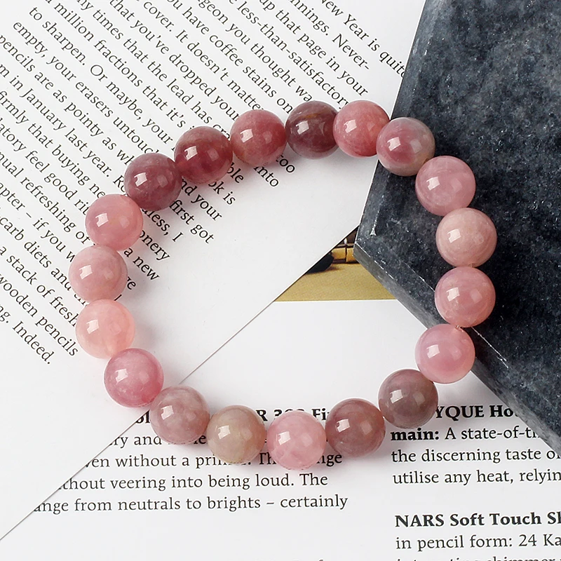 

Madagascar Purple Rose Quartz Bracelets for Women 5A+ Fluorite Natural Stone Pink Crystal Bracelets Healing Health Care Jewelry