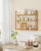 Bamboo Bathroom Shelf, 3-Tier Adjustable Plants Rack, Wall-Mounted or Stand, in the Living Room, Balcony, Kitchen 1