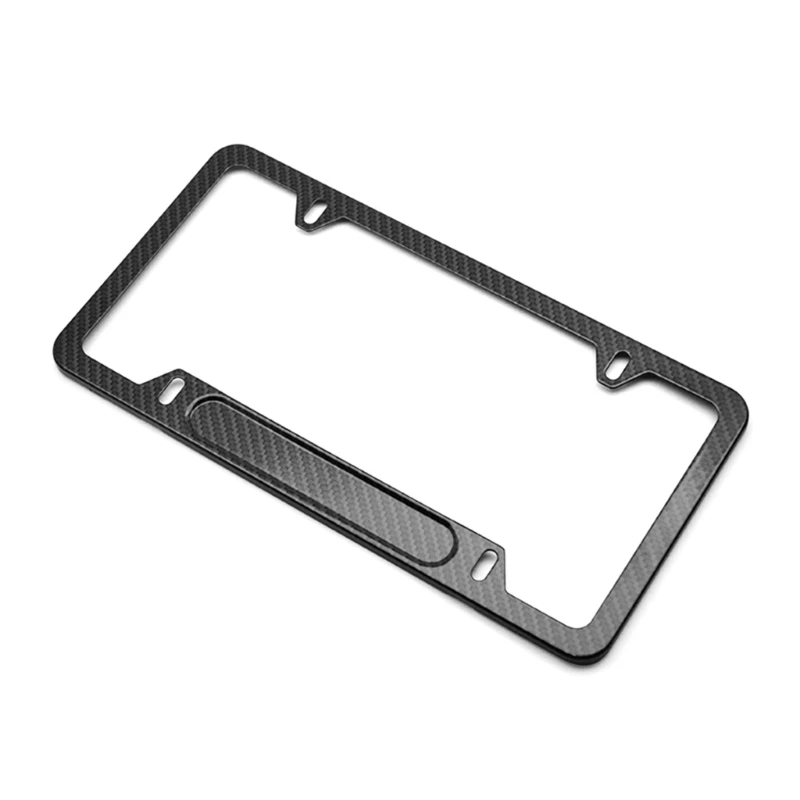 Carbon Fiber Pattern License Plate Frame License Plate Mount for US Vehicles