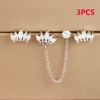 3 pièces en acier inoxydable couronne Double trou chaînes Cartilage Srecw dos boucles d'oreilles ensemble pour femmes oreille Helix Piercing bijoux