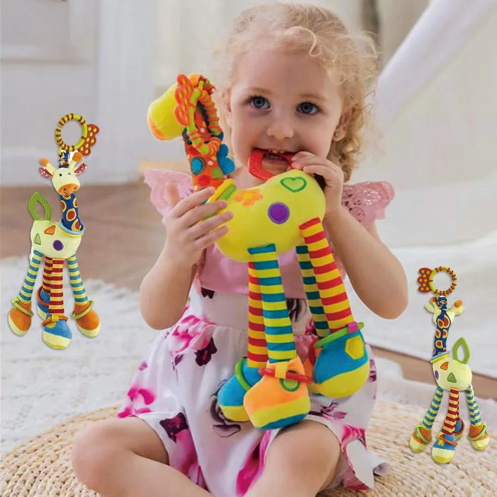Baby Development Soft Giraffe Animal Handbell Rattle Plush Giraffe Toys / Baby Giraffe Animal Rattle Toys / Soft Giraffe Animal 6