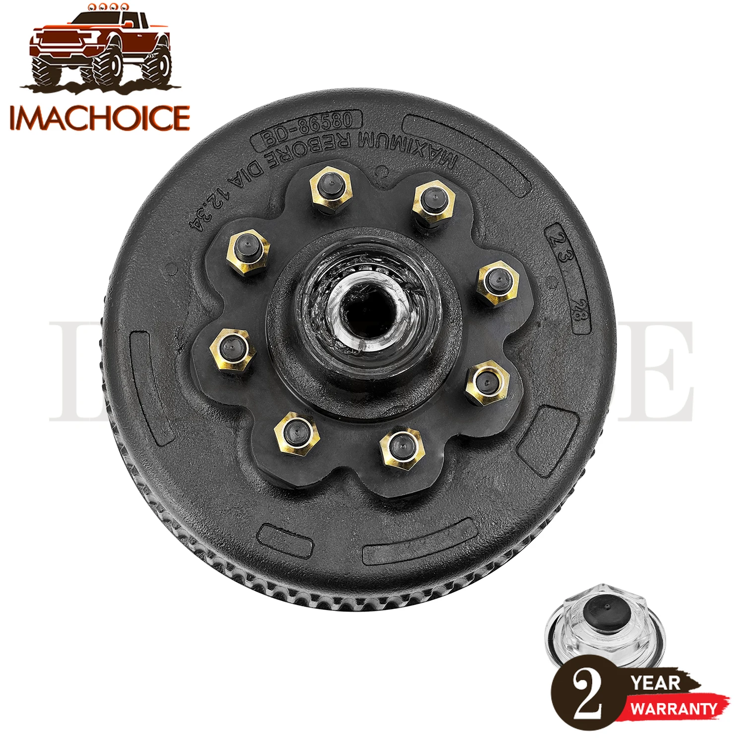 트레일러 허브 브레이크 드럼 12-1/4x3-3/8 교체품, 덱스터 및 리퍼트 8K /8000 Lbs 액슬 5/8 스터드용 - 008-285-08 25580