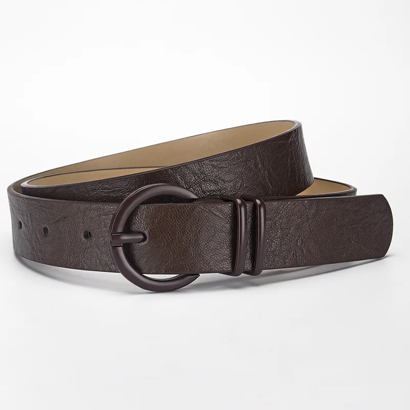 1spc Korean Version Women's Belt PU Spray Paint Needle Buckle Belt Fashionable Personality Versatile Jeans Belt