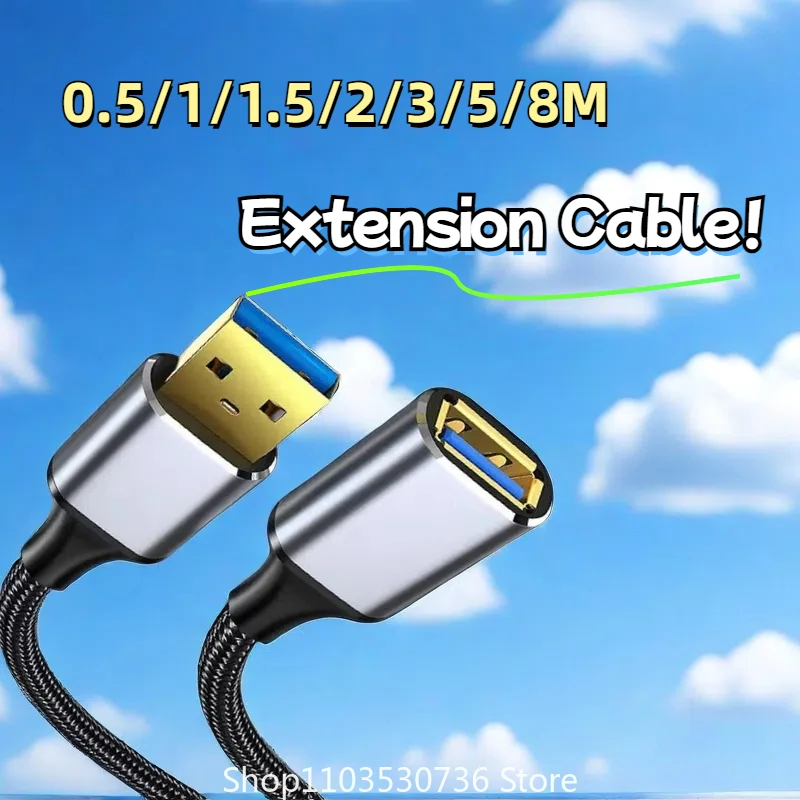 High-Speed USB 3.0 Extension Cable - Male to Female Extender Cord