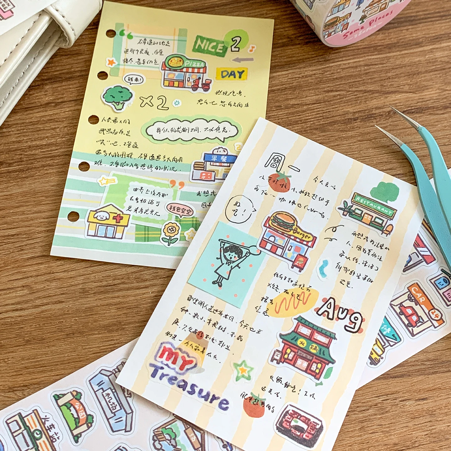 ZZOTON 과일 및 야채 위치 장식 Washi 필기 용지 스티커 DECO