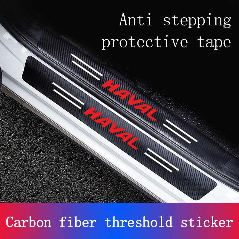 

For Tesla Model 3 Model Y Model S X Car Threshold Tape Door Sill Protective Sticker Carbon Fiber Threshold Strips Stickers