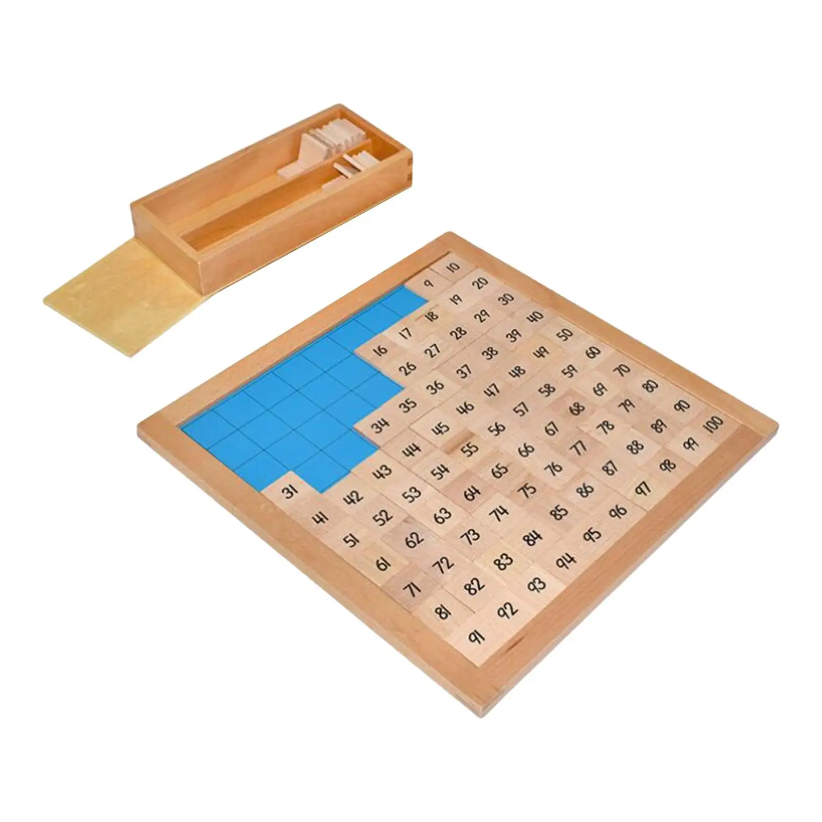 Wooden Math Board Holiday Gift 1-100 Consecutive Numbers Math Manipulatives Counting Hundred Board Toy for Girls Children Kids
