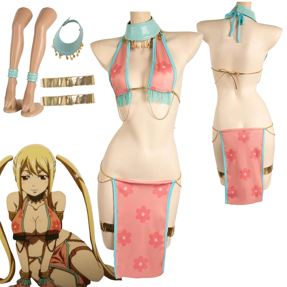 

Anime FAIRY Cosplay TAIL Lucy Heartfilia Cosplay Fantasia Costume Swimwear Disguise For Women Adult Halloween Carnival Suit