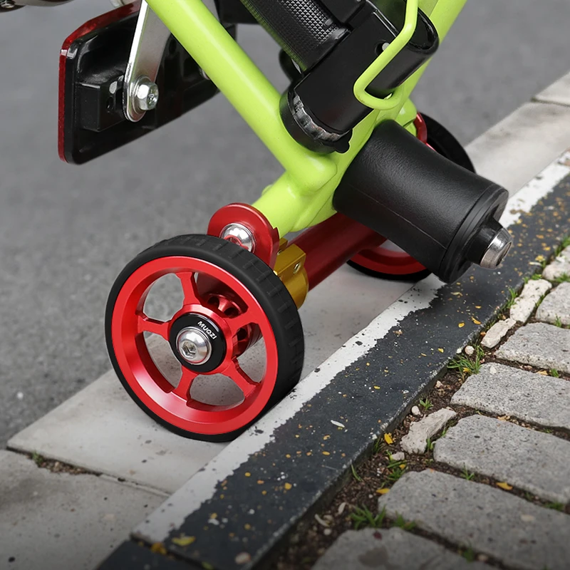 Bicycle Auxiliary Wheels Folding Bike Roller Wheels Compatible Brompton DAHON