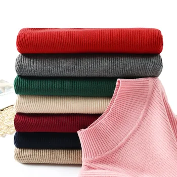 2025 Turtleneck Ribbed Slim Women Pullovers 2025 Autumn Winter Long Sleeve Knitted Sweater Soft Warm New Jumper Pullover