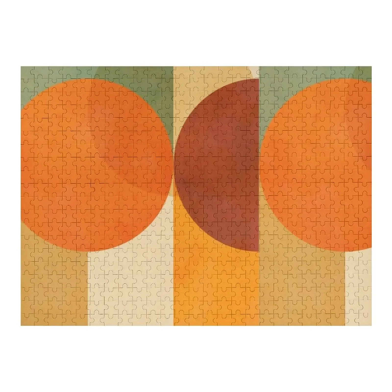 Mid-Century Fall Colours and shapes 1 Jigsaw Puzzle Personalized Gift Woods For Adults Woodens For Adults Game Children Puzzle window charles rennie mackintosh jigsaw puzzle game children woodens for adults puzzle