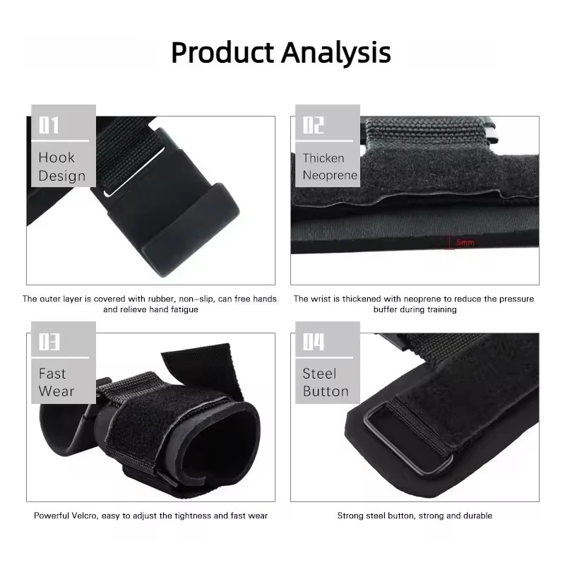 A Pair of Wrist Protection Anti Slip Weightlifting Hooks Gym Fitness Hooks Pull Up Grip Strength Wrist Protection Hooks