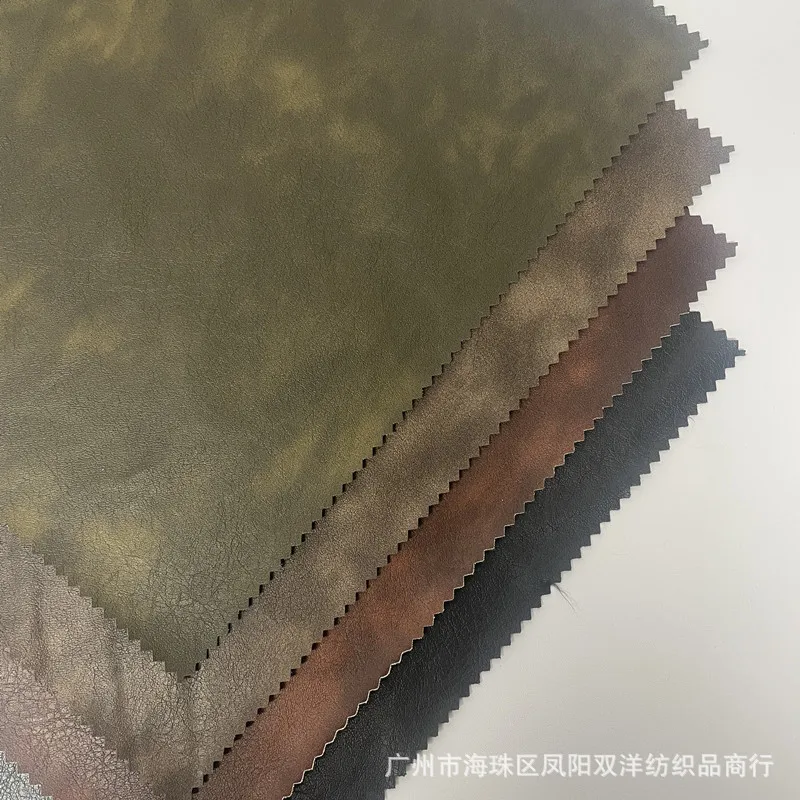 Retro Aged PU Leather Hong Kong Style Jacket Outerwear Pants Hats Bags Belts Decorative Leather Fashion Accessories
