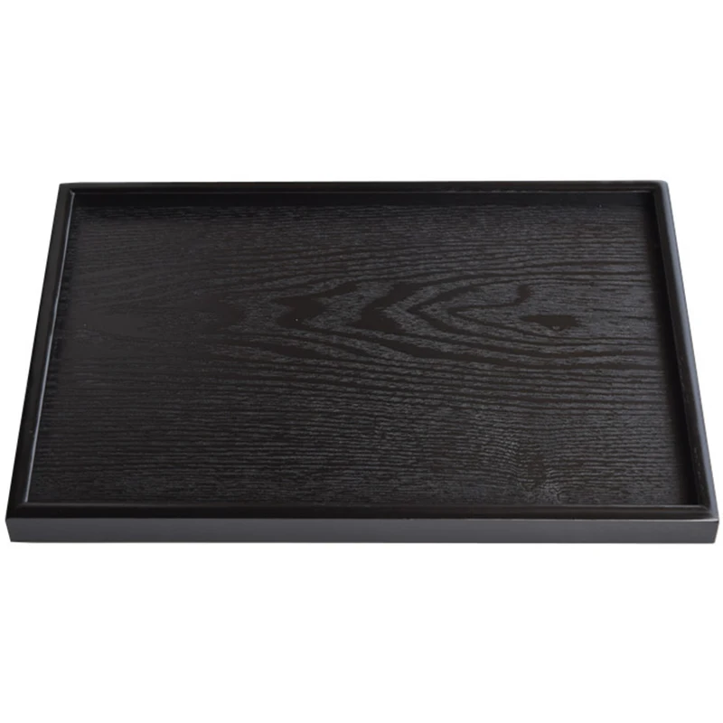 

Домашний прямоугольный поднос из массива дерева, деревянная тарелка, поднос для быстрого питания, фруктовая тарелка, поднос для чая