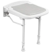 Wall Mounted Folding Shower Seat with 550lbs Support Adjustable Height Bench Elderly and Adults 1