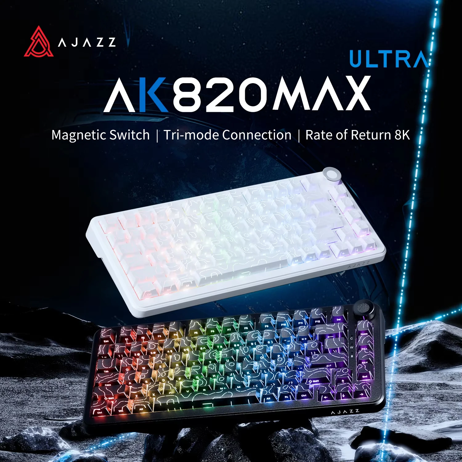 AJAZZ AK820 Max Ultra HEホール効果磁気キーボード ゲーミング