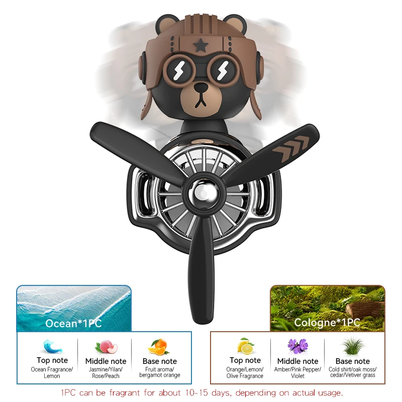 Bear Pilot Deodorante per auto Elica rotante Uscita Profumo