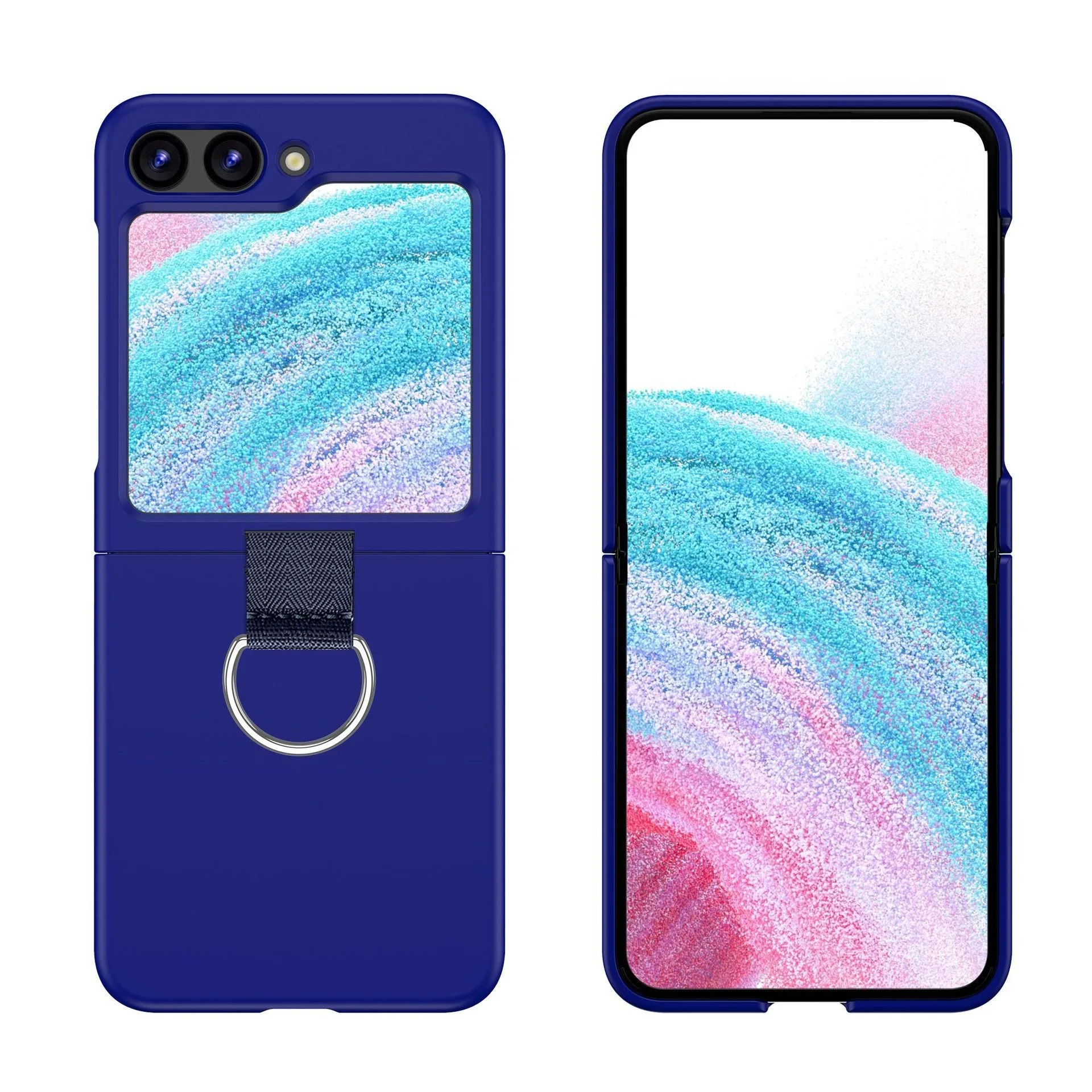 Matte Solid Color Ring Holder Shockproof Silicone Case - Korean Style