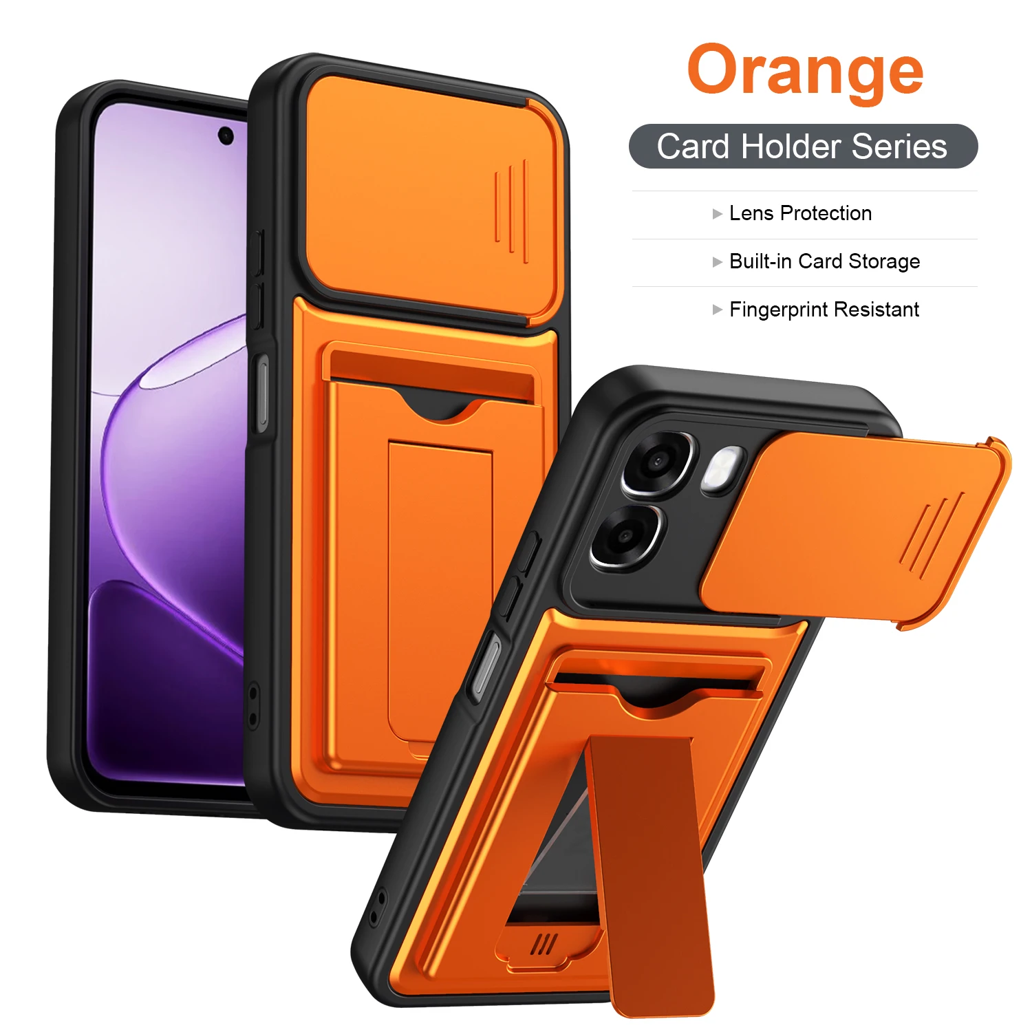 Stylish Matte Wallet Case with Card Slot and Silicone Cover