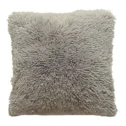 Luxurious Soft Fluffy Decorative Cushion Cover (Light Grey)