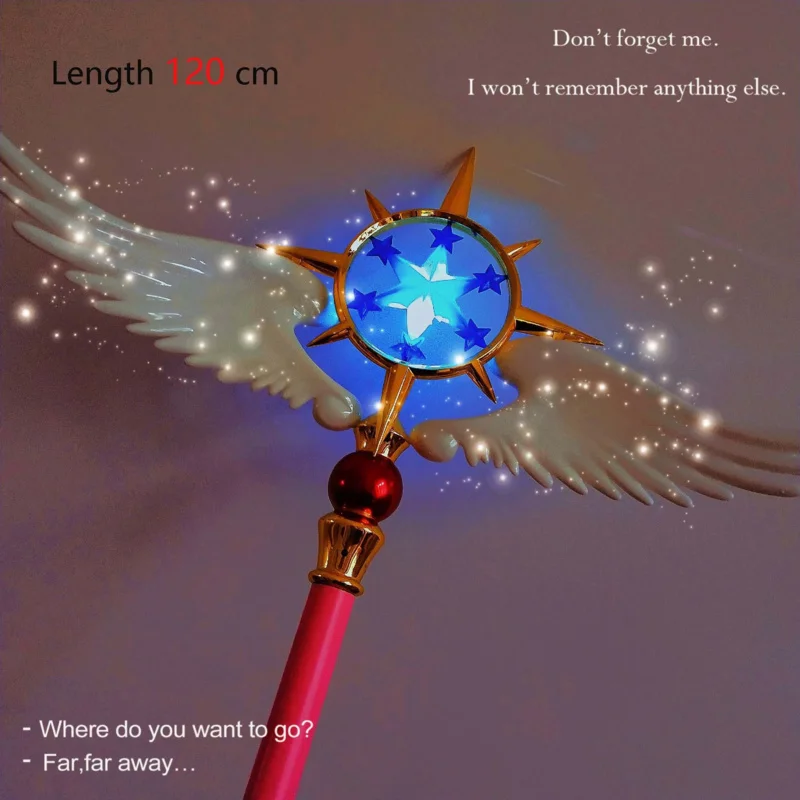 

114cm Length Cardcaptor Sakura Clear Card Kinomoto Sakura Cosplay Star Dream Stick Magic Wand Halloween Party Cosplay Props New