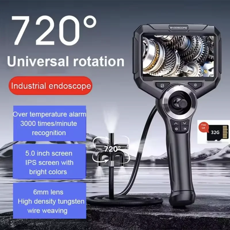 Caméra Endoscope Industriel 6,45 Mm - 4,5 Pouces, 4 Directions, étanche IP67