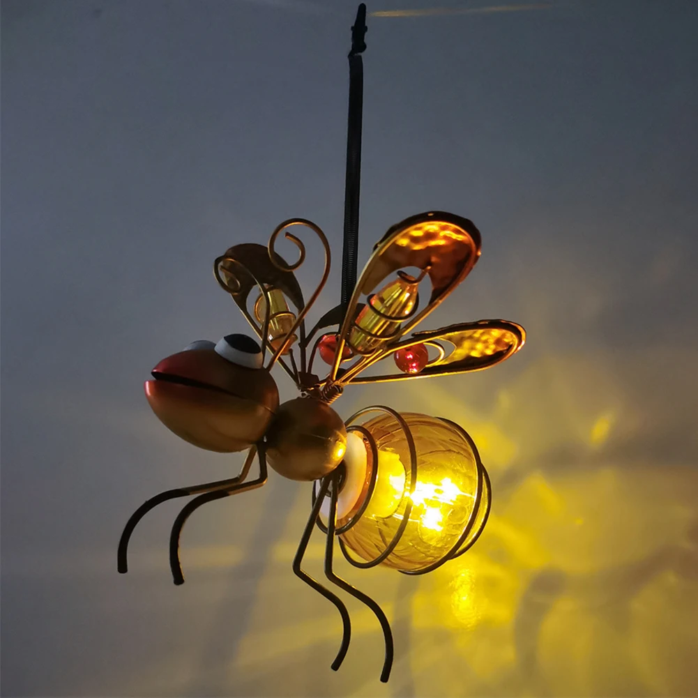 Solar Iron Insect Statue with LED Fairy Light image 7