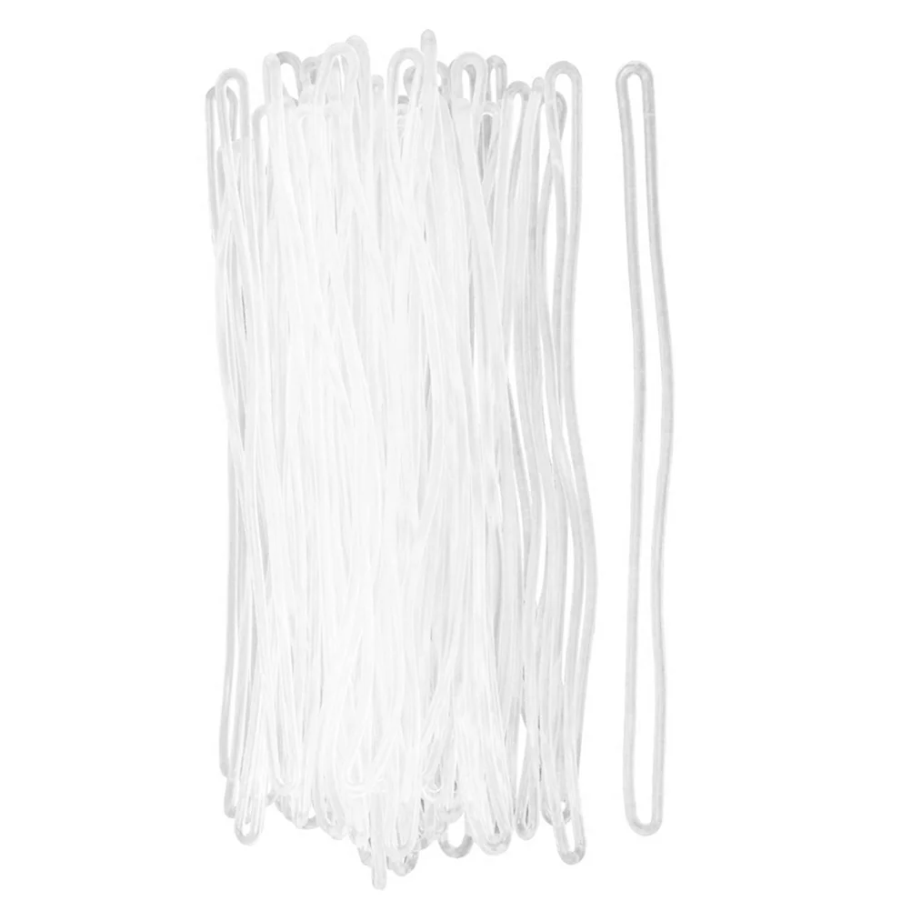 1 Set 100 Pcs PVC Luggage Loops Name Loops Straps ID Cards Loops (Transparent) Name Tag Loop ID Strap 6