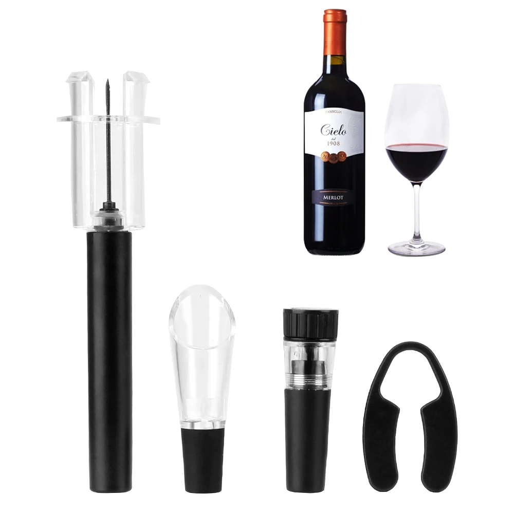 4 piece/Set Pin Type Air Pump Wine Opener Air Pressure Vacuum Wine