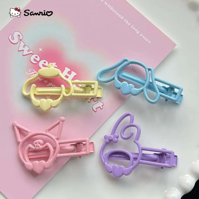 

Cute Girl Cartoon Hair Clips Creative Design Metal Hollow Sanrio Kuromi My Melody Fashion Women Hairpin Hair Accessories