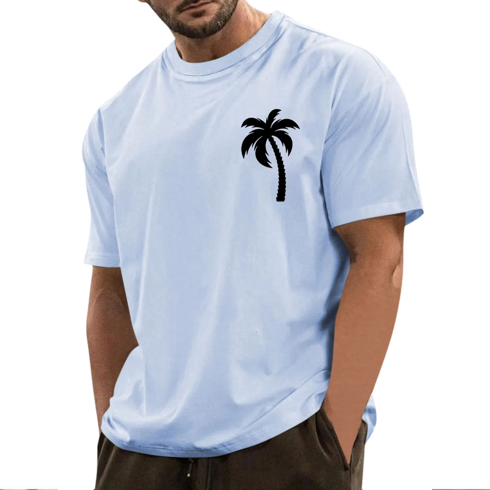 

Men Clothing Daily Casual Print Shirts For Men Combo O-Neck Short Sleeves Summer Shirts For Men Luxury Designer Big Size 남성의류 명품