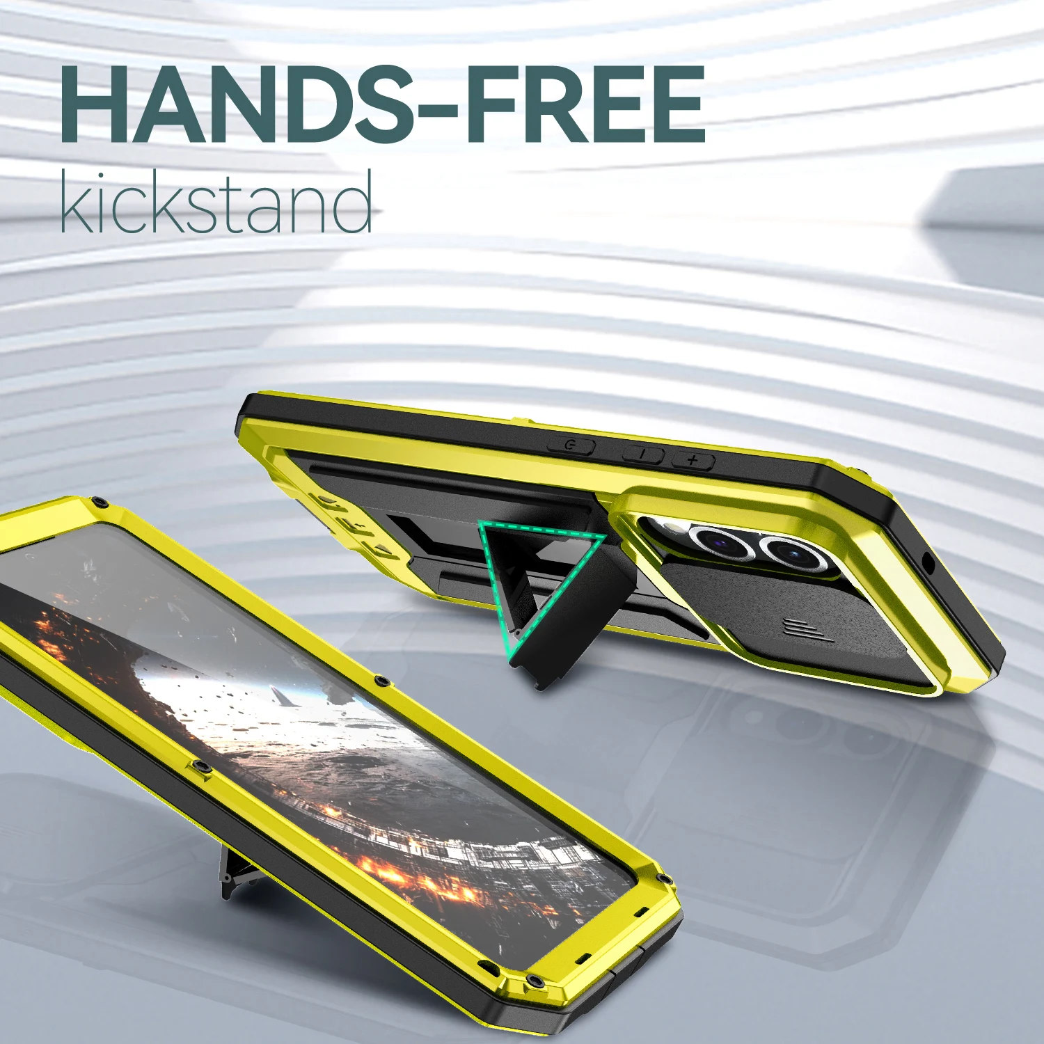Luxury Shockproof Metal Case with Camera Cover & Screen Protector