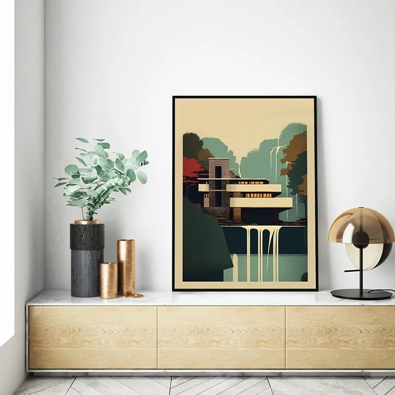 Minimalist Bauhaus Architecture Abstract Canvas Art