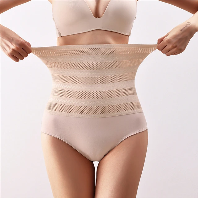 Posparto de Cintura Alta Bragas Para Mujer Fajas Tummy Control