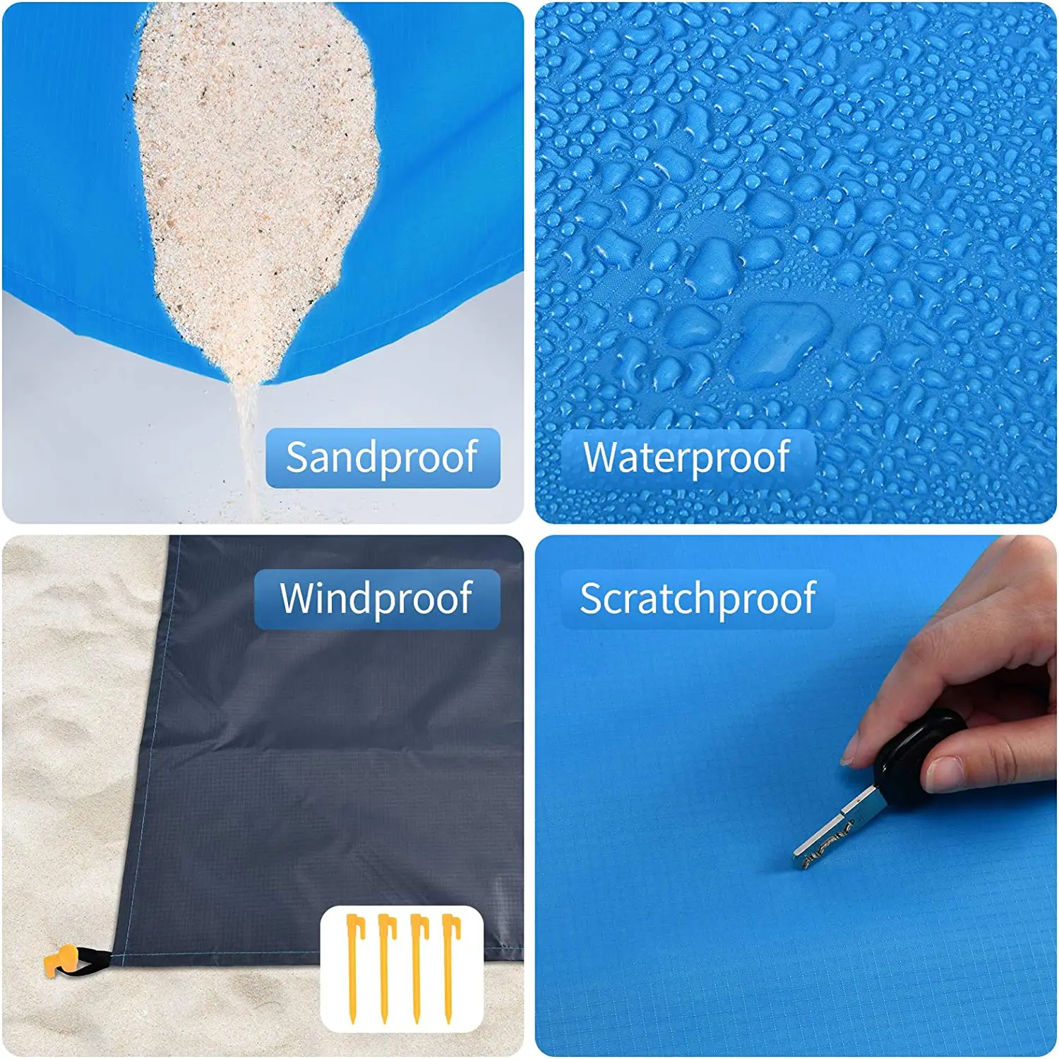 Portable Picnic Beach Mat Pocket Blanket Waterproof Beach Blanket Folding Lightweight Camping Mat Outdoor Sand 2x2.1m beach blanket,camping mat,picnic mat