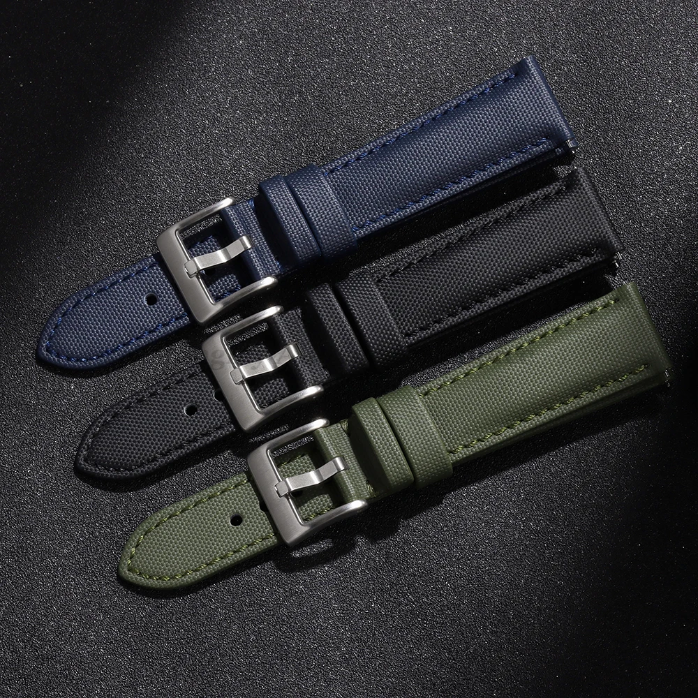 20mm 22mm Segeltuchbänder für Omega für Blancpain für Seiko Divers Uhren Herren Damen Nylon Schnellverschluss Wasserdichte Uhrenarmbänder – Detail 1