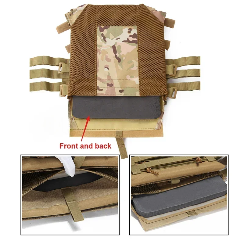 Nylon Tactical Vest Body Hunting Carrier Airsoft Vest Molle Combat Camo Vests Lightweight Load Carry Portable Training Vest 5