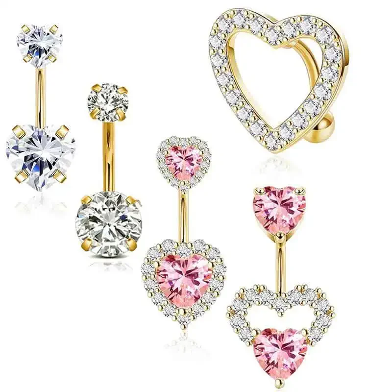Belly piercing set Stainless Steel Gold Belly Piercing Set 14G Butterfly Belly Button Ring Bulk Sexy Navel Piercing Bar Pack Pearl Ring Lot