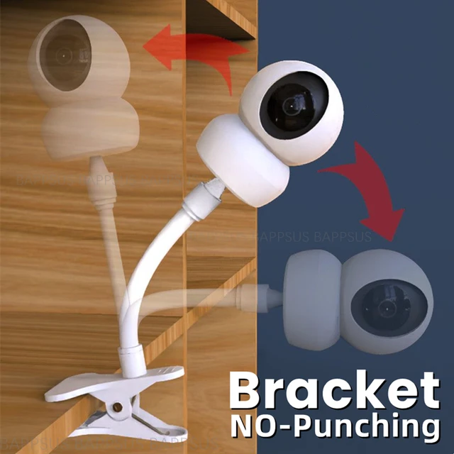 Support de Webcam Portable sans poinçonnage, pour moniteur de bébé, support de caméra, Kit de montage torsadé Flexible à la maison, se fixe au berceau 1