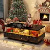 LED Coffee Table w/ 2 Storage Drawers,App Control,High Glossy Modern Black Coffee Table w/60,000-Color Lights 6