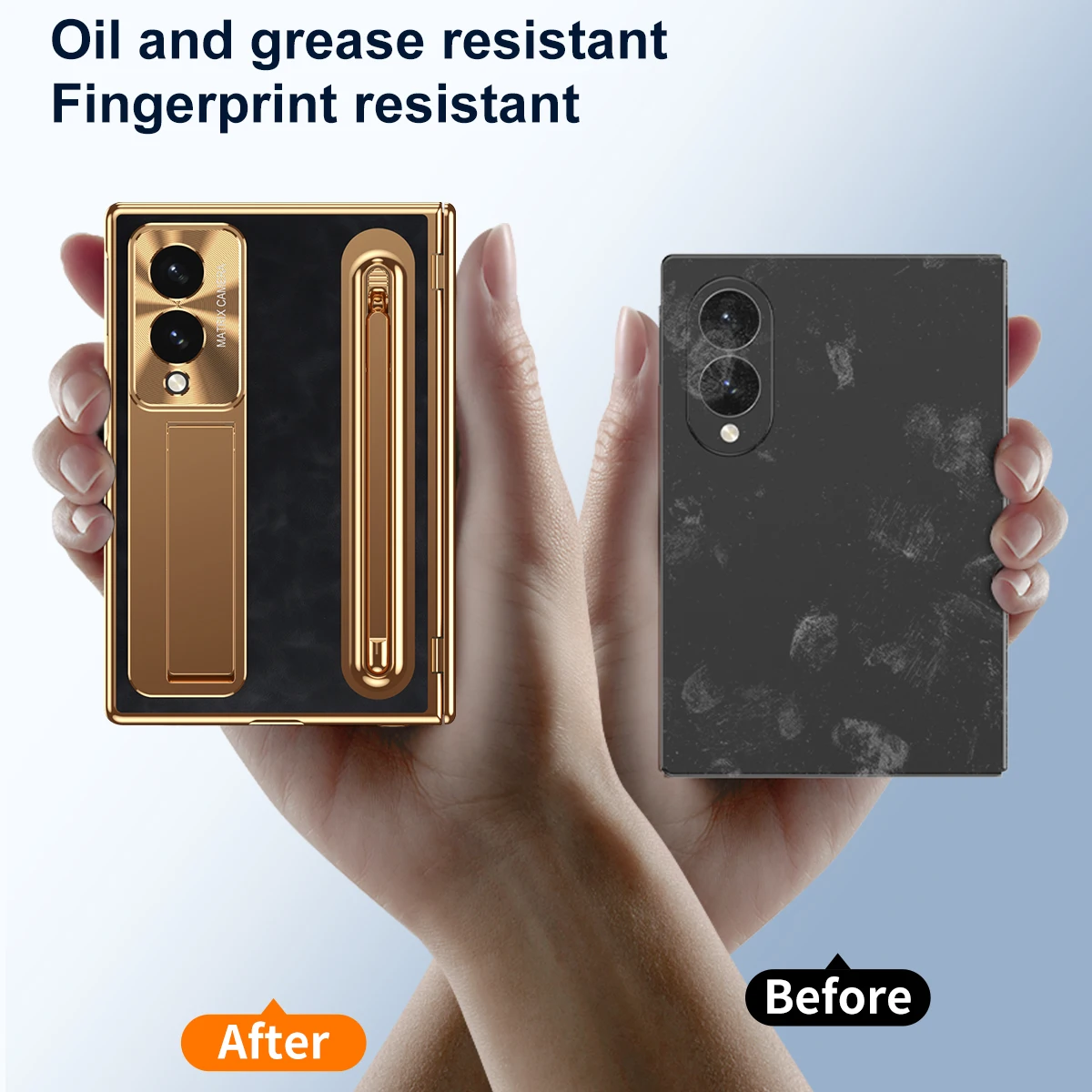 Premium Foldable Phone Case with Hidden Stand and Pen Slot - Includes HD Screen Protector